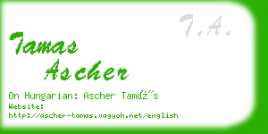 tamas ascher business card